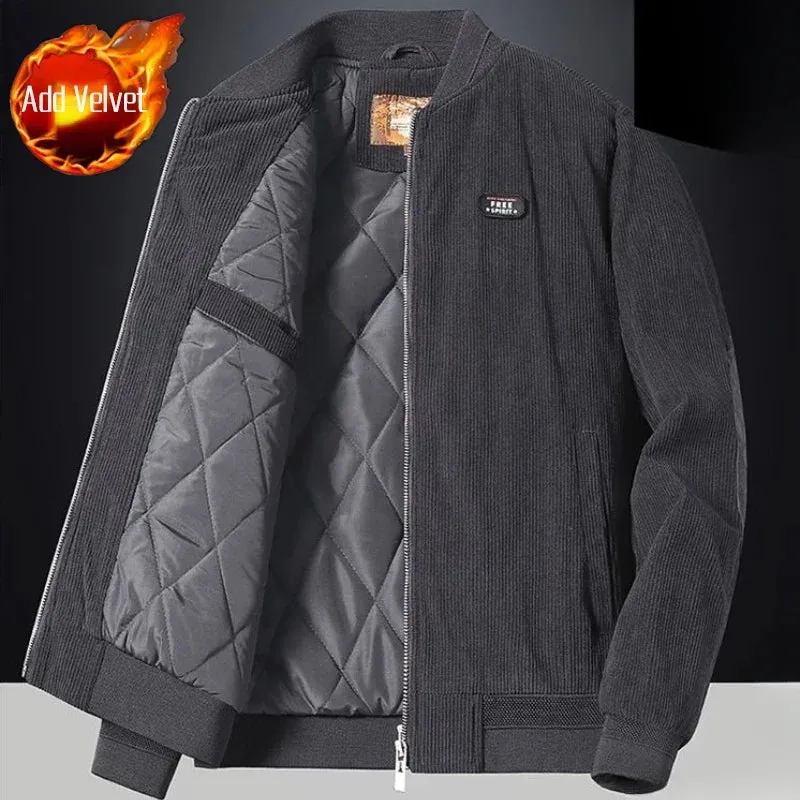 Wiaofellas  -  Corduroy Male Quilted Padded Jackets Warm Thick Cheap Clothes Offer Men's Coats Winter Cold Korean Reviews Many Sale Casual On