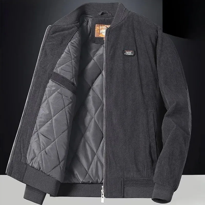 Wiaofellas  -  Corduroy Male Quilted Padded Jackets Warm Thick Cheap Clothes Offer Men's Coats Winter Cold Korean Reviews Many Sale Casual On