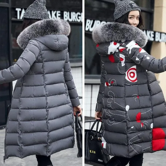 Woman Winter Coat with fur hood Women's Jacket Plus Size 3XL Padded long Parka Outerwear Coat Jaquata Feminina Inverno