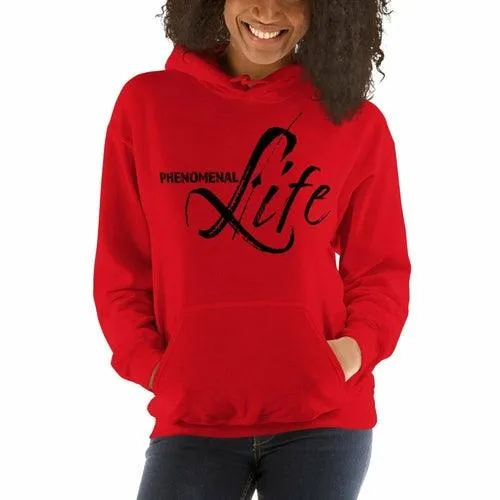 Womens Hoodie - Pullover Sweatshirt - Black Graphic/phenomenal Life