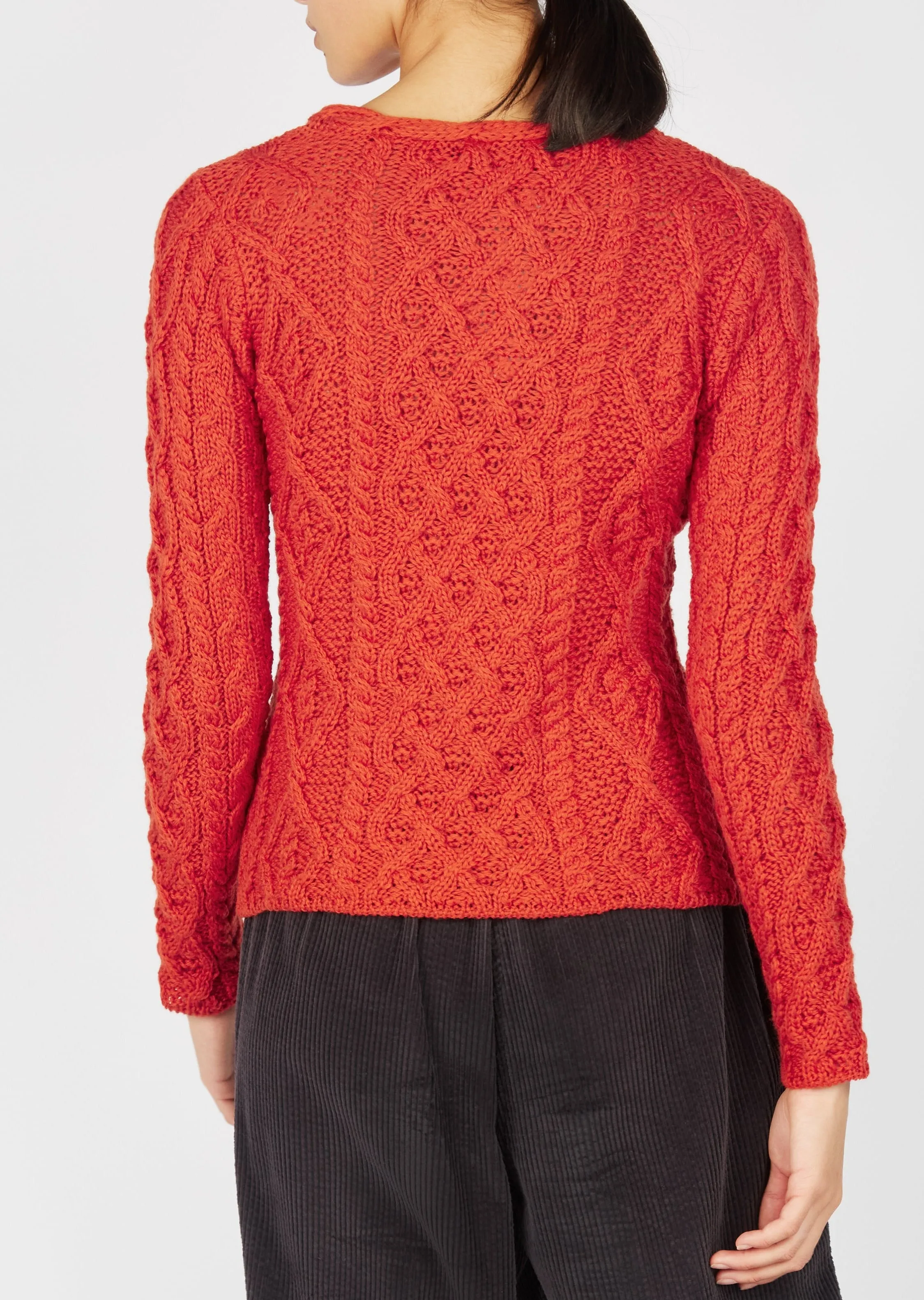 Women's Lambay Aran Sweater | Orange Marl